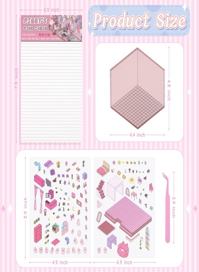JIXZEN DIY 3D Sticker Scenes 6 Sets for Adults Kids, Make Your Own Mini Home/Store Scenes Stickers Animal Themes for Girls, Relieve Stress Pass The Time Craft Stickers for Christmas Gifts - Image 2